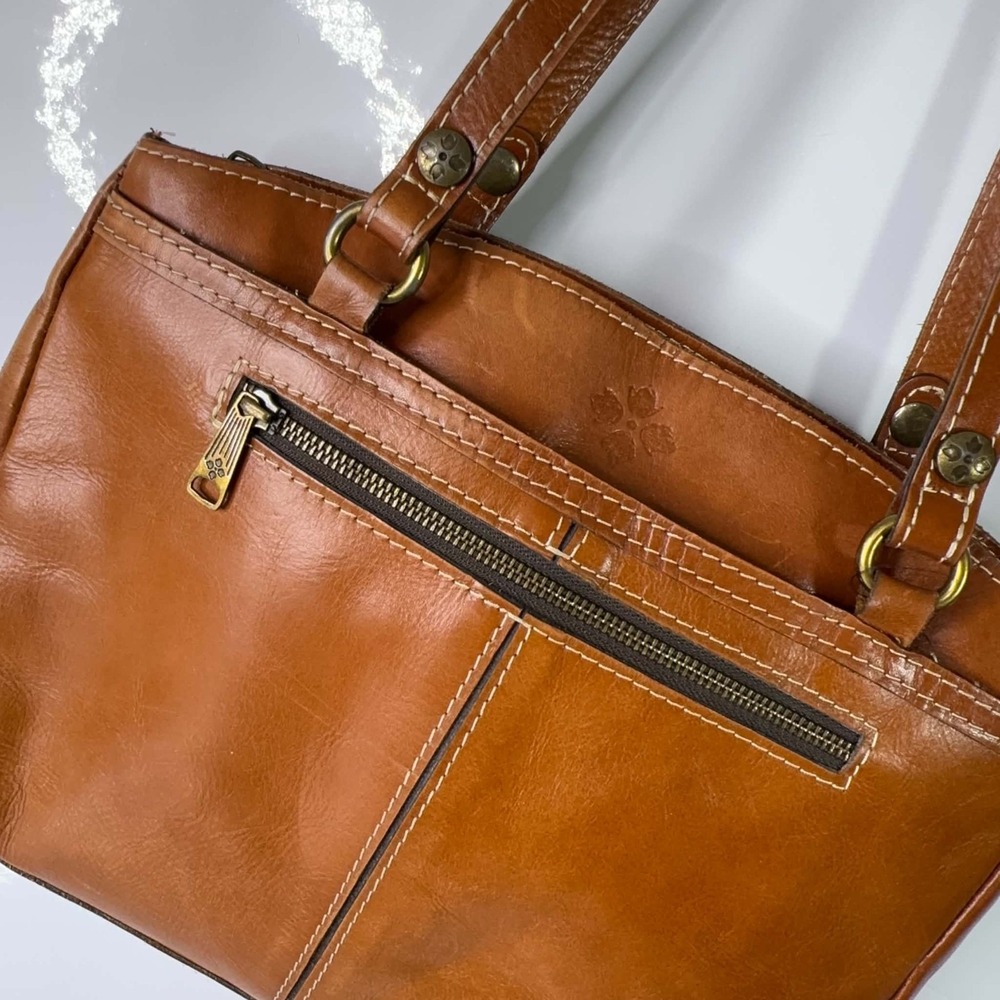 Patricia Nash Poppy Tote Heritage Leather Shoulder Bag Brown Purse Full Grain